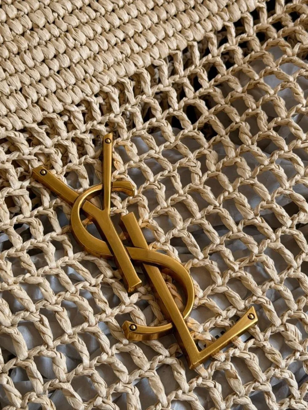 🧿Yves Saint Laurent🧿 straw woven tote bag 37×42cm